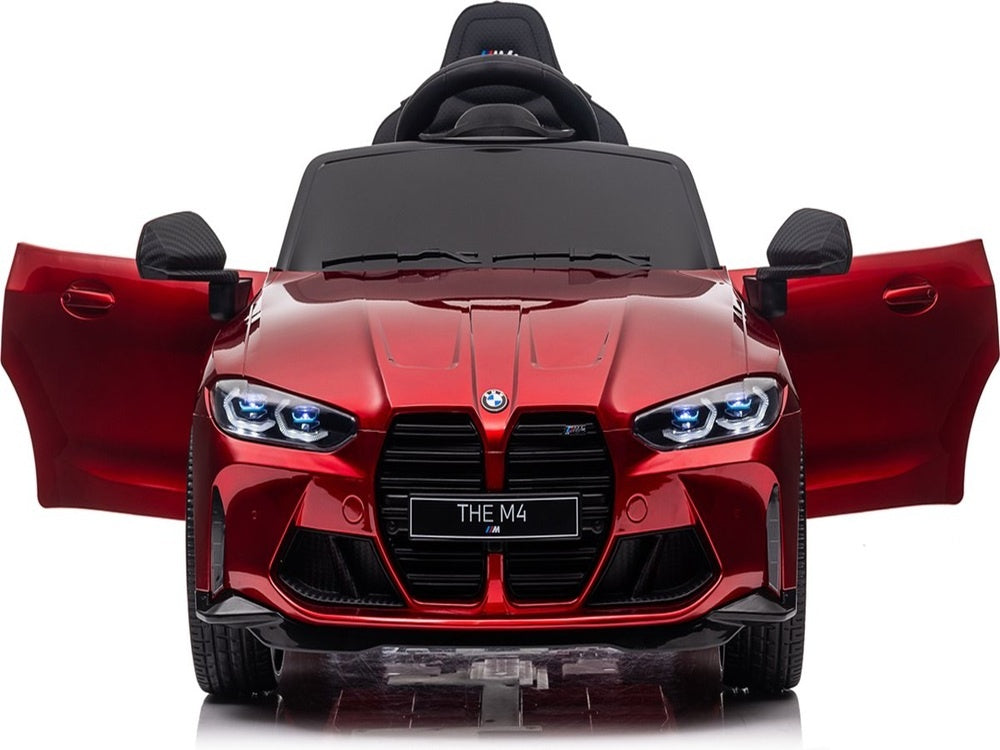 Bmw M4, 12 Volt Elektrische Kinderauto, Leder Zitje, Rubberen Banden, Kinder Accu Auto! Kinderauto's Joy&Bloom