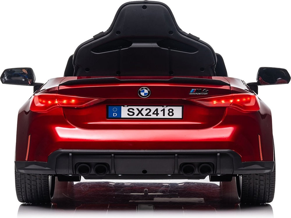 Bmw M4, 12 Volt Elektrische Kinderauto, Leder Zitje, Rubberen Banden, Kinder Accu Auto! Kinderauto's Joy&Bloom