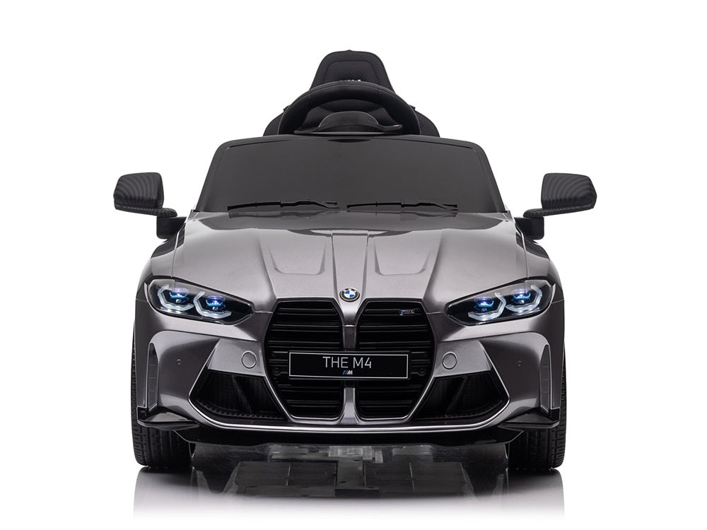 Bmw M4, 12 Volt Elektrische Kinderauto, Leder Zitje, Rubberen Banden, Kinder Accu Auto! Kinderauto's Joy&Bloom