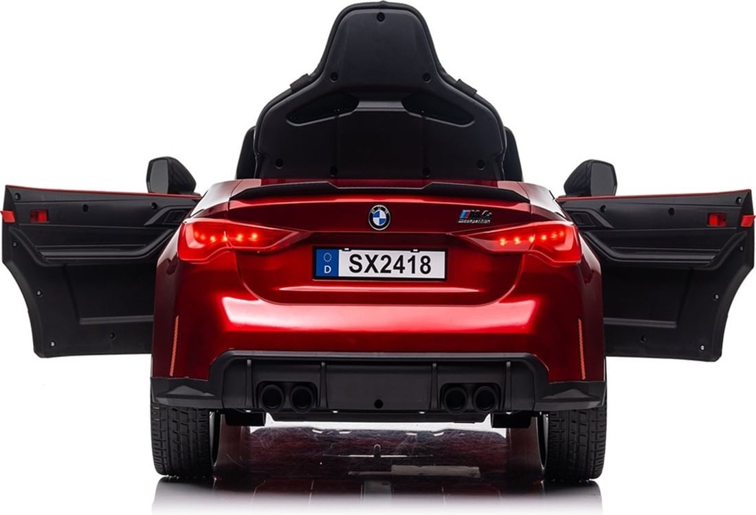 Bmw M4, 12 Volt Elektrische Kinderauto, Leder Zitje, Rubberen Banden, Kinder Accu Auto! Kinderauto's Joy&Bloom
