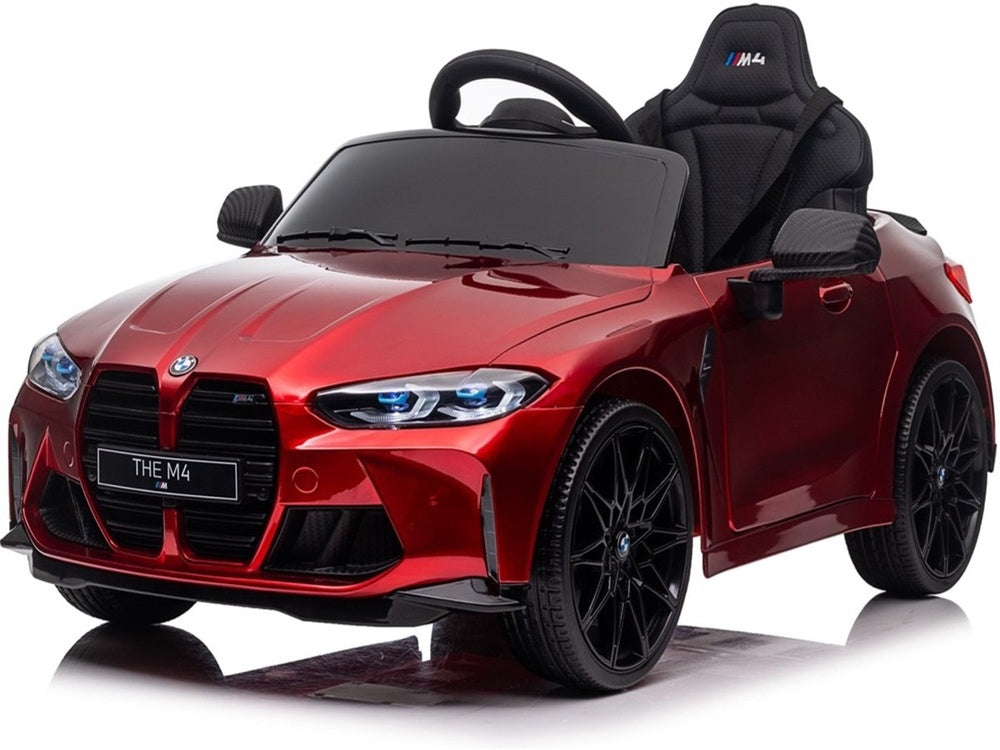 Bmw M4, 12 Volt Elektrische Kinderauto, Leder Zitje, Rubberen Banden, Kinder Accu Auto! Default Title Kinderauto's Joy&Bloom