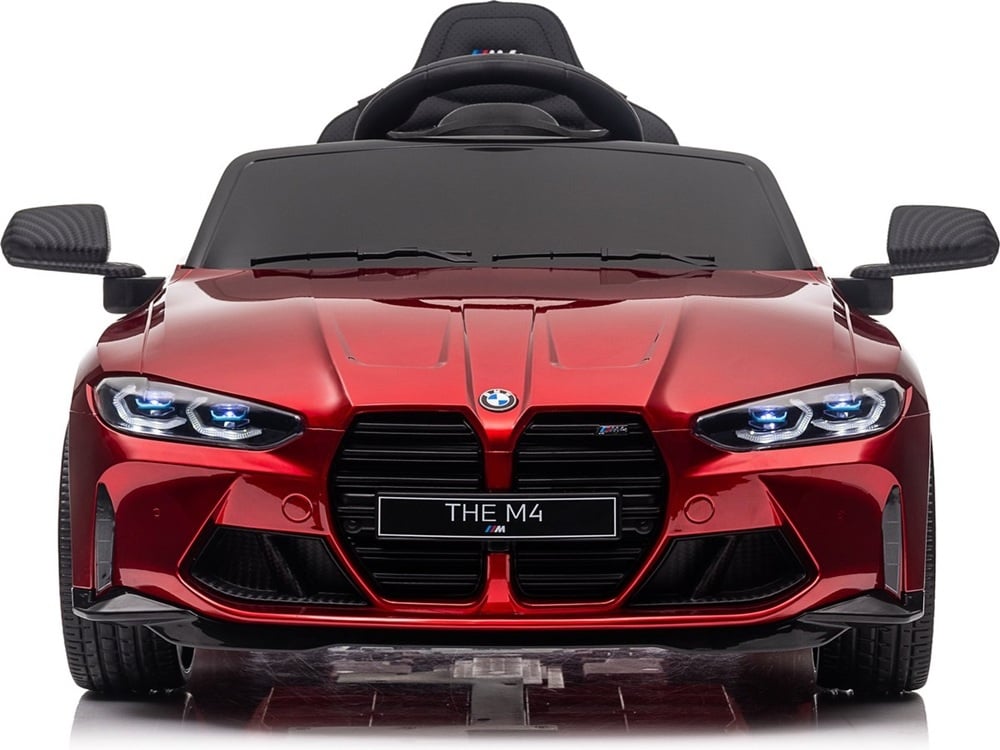 Bmw M4, 12 Volt Elektrische Kinderauto, Leder Zitje, Rubberen Banden, Kinder Accu Auto! Kinderauto's Joy&Bloom