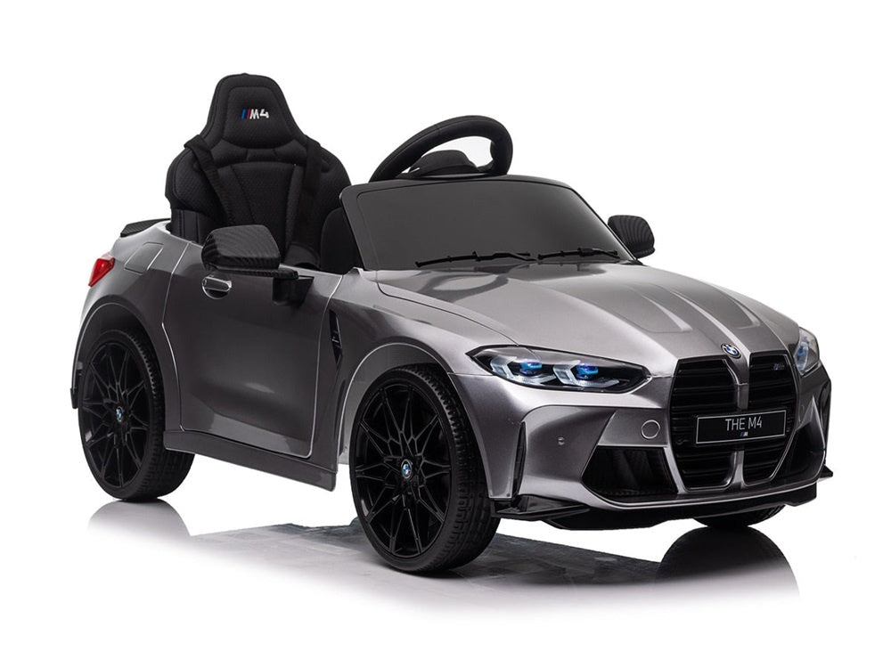 Bmw M4, 12 Volt Elektrische Kinderauto, Leder Zitje, Rubberen Banden, Kinder Accu Auto! Kinderauto's Joy&Bloom