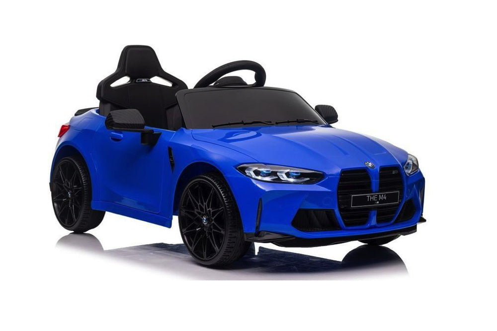 Bmw M4, 12 Volt Elektrische Kinderauto, Leder Zitje, Rubberen Banden, Kinder Accu Auto! Kinderauto's Joy&Bloom