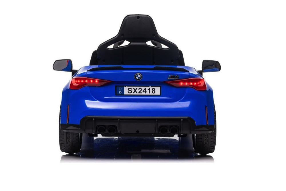 Bmw M4, 12 Volt Elektrische Kinderauto, Leder Zitje, Rubberen Banden, Kinder Accu Auto! Kinderauto's Joy&Bloom